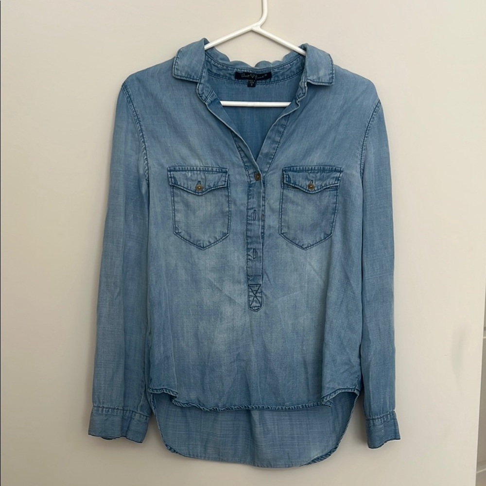 Light Blue Denim Chambray Shirt Small